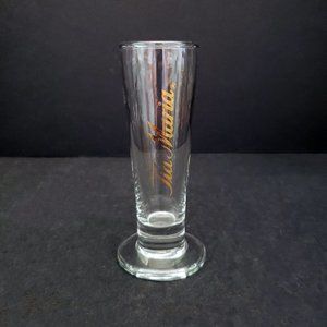 Tia Maria Shot Glass Long Gold Script Barware Footed Vintage